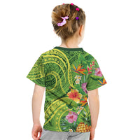 Polynesian Tribal Flower Tattoo Kid T Shirt Special Lime Green Vibe LT9 - Polynesian Pride