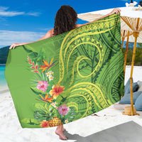Polynesian Tribal Flower Tattoo Sarong Special Lime Green Vibe