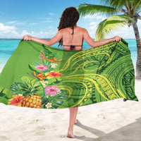 Polynesian Tribal Flower Tattoo Sarong Special Lime Green Vibe