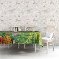 Polynesian Tribal Flower Tattoo Tablecloth Special Lime Green Vibe