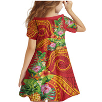 Polynesian Tribal Flower Tattoo Family Matching Mermaid Dress and Hawaiian Shirt Special Vermilion Vibe