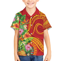 Polynesian Tribal Flower Tattoo Hawaiian Shirt Special Vermilion Vibe LT9 - Polynesian Pride