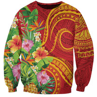 Polynesian Tribal Flower Tattoo Sweatshirt Special Vermilion Vibe