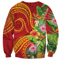 Polynesian Tribal Flower Tattoo Sweatshirt Special Vermilion Vibe