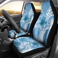 Polynesian Hibiscus Flower Tribal Car Seat Cover Blue Color