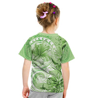 Polynesian Hibiscus Flower Tribal Kid T Shirt Lime Green Color LT9 - Polynesian Pride