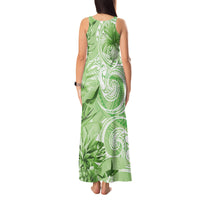 Polynesian Hibiscus Flower Tribal Tank Maxi Dress Lime Green Color LT9 - Polynesian Pride