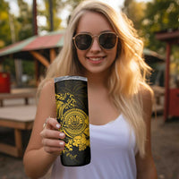 Gold Polynesian Tahiti Island Skinny Tumbler The Wave of Water LT9 - Polynesian Pride