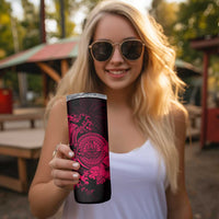 Pink Polynesian Tahiti Island Skinny Tumbler The Wave of Water LT9 - Polynesian Pride