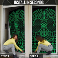 Kakariki Maori Ta Moko Poutama Art Door Cover - Polynesian Pride