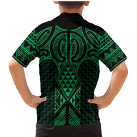 Kakariki Maori Ta Moko Poutama Art Family Matching Mermaid Dress and Hawaiian Shirt LT9 - Polynesian Pride
