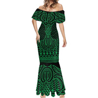 Kakariki Maori Ta Moko Poutama Art Mermaid Dress LT9 - Polynesian Pride