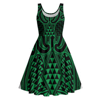 Kakariki Maori Ta Moko Poutama Art Midi Dress - Polynesian Pride