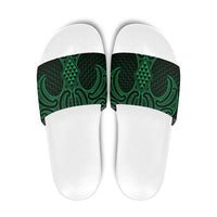 Kakariki Maori Ta Moko Poutama Art Slide Sandals - Polynesian Pride
