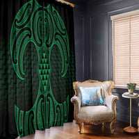 Kakariki Maori Ta Moko Poutama Art Window Curtain