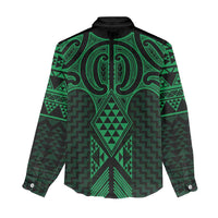 Kakariki Maori Ta Moko Poutama Art Women Casual Shirt