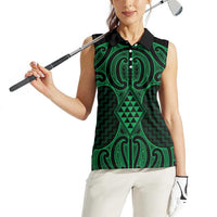 Kakariki Maori Ta Moko Poutama Art Women Sleeveless Polo Shirt