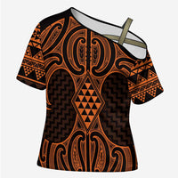 Karaka Maori Ta Moko Poutama Art Cross Shoulder Shirt - Polynesian Pride