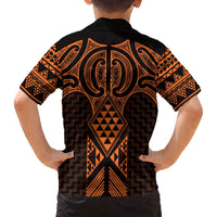 Karaka Maori Ta Moko Poutama Art Family Matching Off The Shoulder Long Sleeve Dress and Hawaiian Shirt LT9 - Polynesian Pride