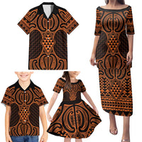 Karaka Maori Ta Moko Poutama Art Family Matching Puletasi and Hawaiian Shirt LT9 - Polynesian Pride