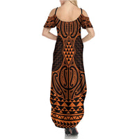 Karaka Maori Ta Moko Poutama Art Family Matching Summer Maxi Dress and Hawaiian Shirt