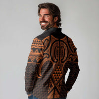 Karaka Maori Ta Moko Poutama Art Long Sleeve Polo Shirt
