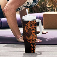 Karaka Maori Ta Moko Poutama Art Tumbler With Handle