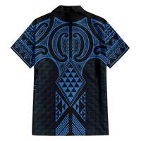 Kikorangi Maori Ta Moko Poutama Art Family Matching Tank Maxi Dress and Hawaiian Shirt