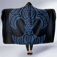 Kikorangi Maori Ta Moko Poutama Art Hooded Blanket