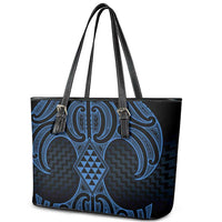 Kikorangi Maori Ta Moko Poutama Art Leather Tote Bag LT9 - Polynesian Pride