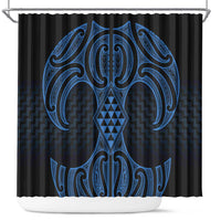 Kikorangi Maori Ta Moko Poutama Art Shower Curtain