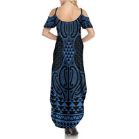Kikorangi Maori Ta Moko Poutama Art Summer Maxi Dress