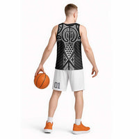 Ma Maori Ta Moko Poutama Art Basketball Jersey - Polynesian Pride