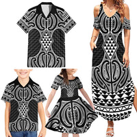 Ma Maori Ta Moko Poutama Art Family Matching Summer Maxi Dress and Hawaiian Shirt
