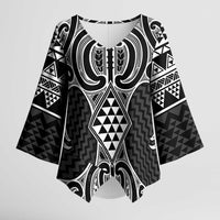 Ma Maori Ta Moko Poutama Art Kimono Sleeve Blouse - Polynesian Pride