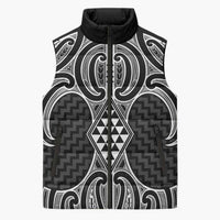 Ma Maori Ta Moko Poutama Art Sleeveless Puffer Jacket - Polynesian Pride