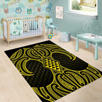 Mahi-dawg Maori Ta Moko Poutama Art Area Rug