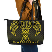 Mahi-dawg Maori Ta Moko Poutama Art Leather Tote Bag LT9 - Polynesian Pride