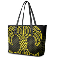 Mahi-dawg Maori Ta Moko Poutama Art Leather Tote Bag LT9 - Polynesian Pride