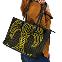 Mahi-dawg Maori Ta Moko Poutama Art Leather Tote Bag LT9 - Polynesian Pride