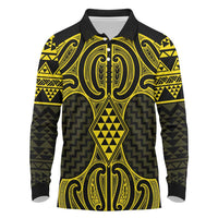 Mahi-dawg Maori Ta Moko Poutama Art Long Sleeve Polo Shirt