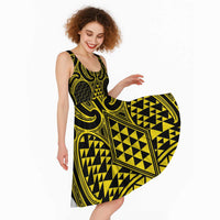Mahi-dawg Maori Ta Moko Poutama Art Midi Dress - Polynesian Pride
