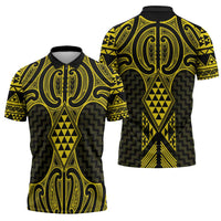 Mahi-dawg Maori Ta Moko Poutama Art Zipper Polo Shirt - Polynesian Pride