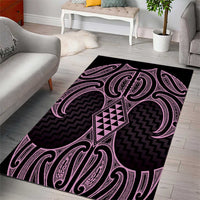 Mawhero Maori Ta Moko Poutama Art Area Rug