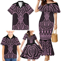 Mawhero Maori Ta Moko Poutama Art Family Matching Mermaid Dress and Hawaiian Shirt LT9 - Polynesian Pride