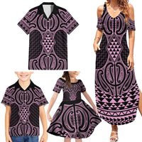 Mawhero Maori Ta Moko Poutama Art Family Matching Summer Maxi Dress and Hawaiian Shirt