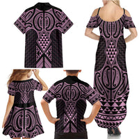 Mawhero Maori Ta Moko Poutama Art Family Matching Summer Maxi Dress and Hawaiian Shirt
