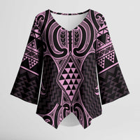 Mawhero Maori Ta Moko Poutama Art Kimono Sleeve Blouse - Polynesian Pride