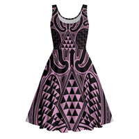 Mawhero Maori Ta Moko Poutama Art Midi Dress - Polynesian Pride