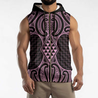 Mawhero Maori Ta Moko Poutama Art Sleeveless Zip Hoodie - Polynesian Pride